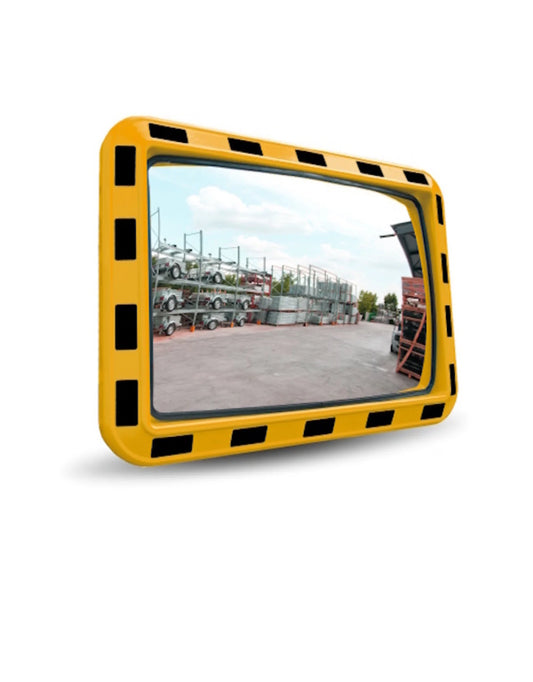 Miroir industrie parking et logistique - jaune / noir - 100 x 80 cm