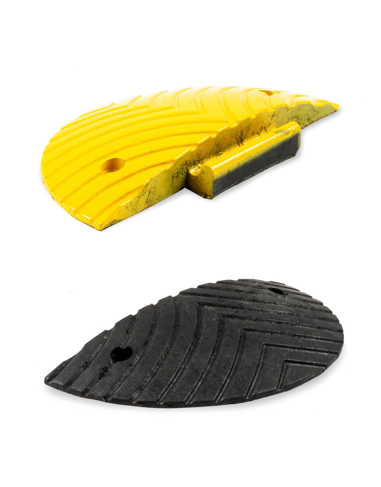 Ralentisseur vitesse modulaire embout 1/2 rond jaune - H 50 mm