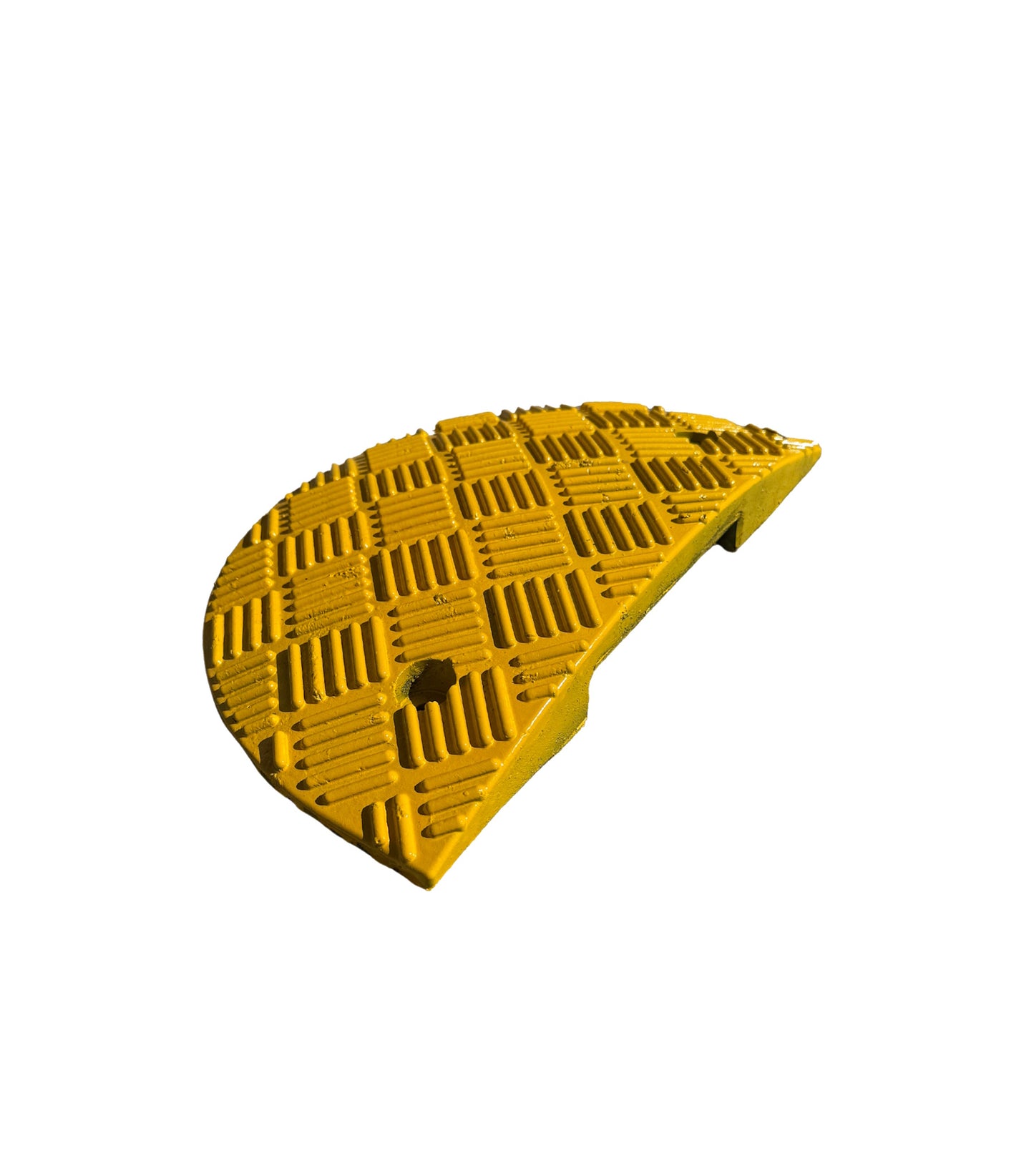 Ralentisseur vitesse modulaire embout 1/2 rond jaune - H 50 mm