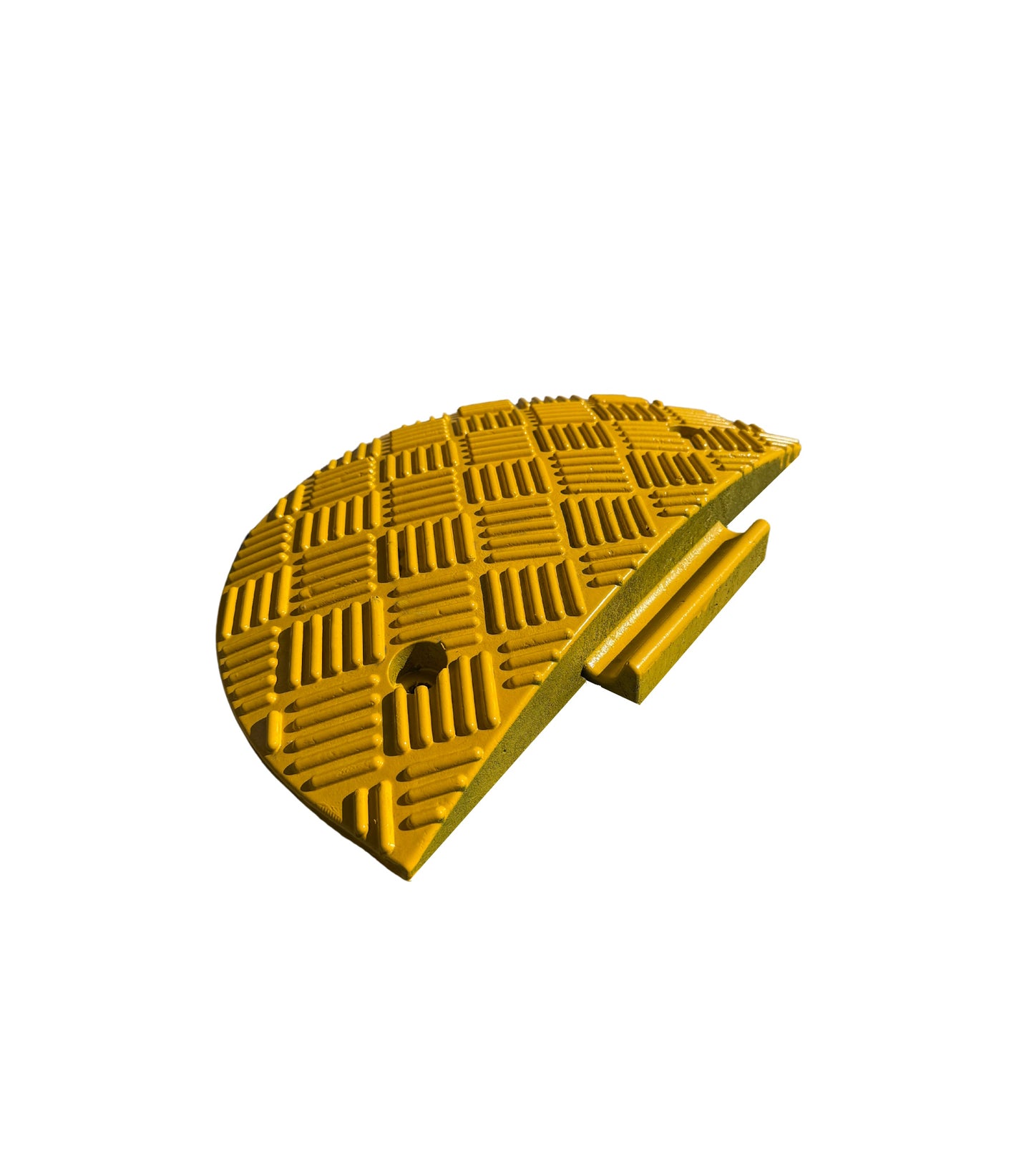 Ralentisseur vitesse modulaire embout 1/2 rond jaune - H 50 mm