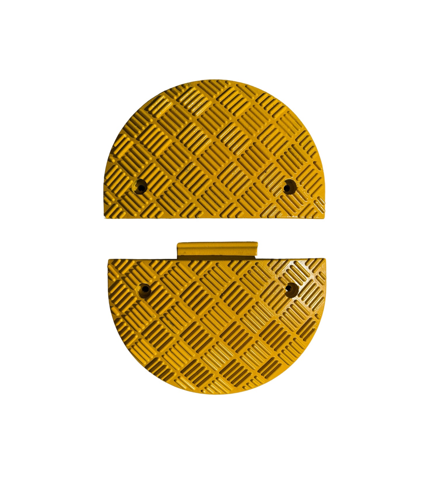 Ralentisseur vitesse modulaire embout 1/2 rond jaune - H 50 mm