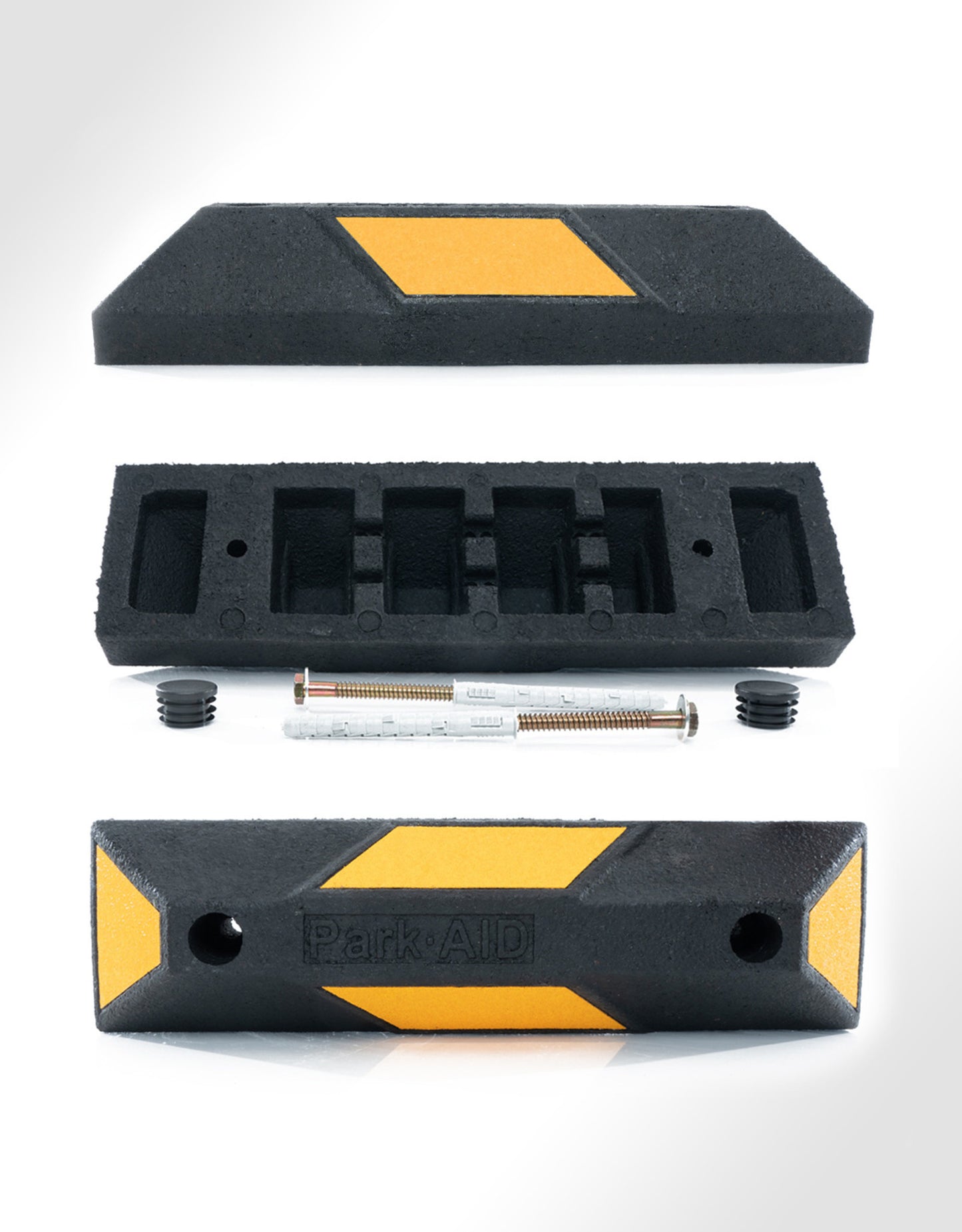 Butée de parking, noir / jaune, 55 cm