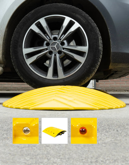 Ralentisseur voie parking - Kit complet jaune et noir - Hauteur 70 mm - Longueur de 2.50 M à 6M
