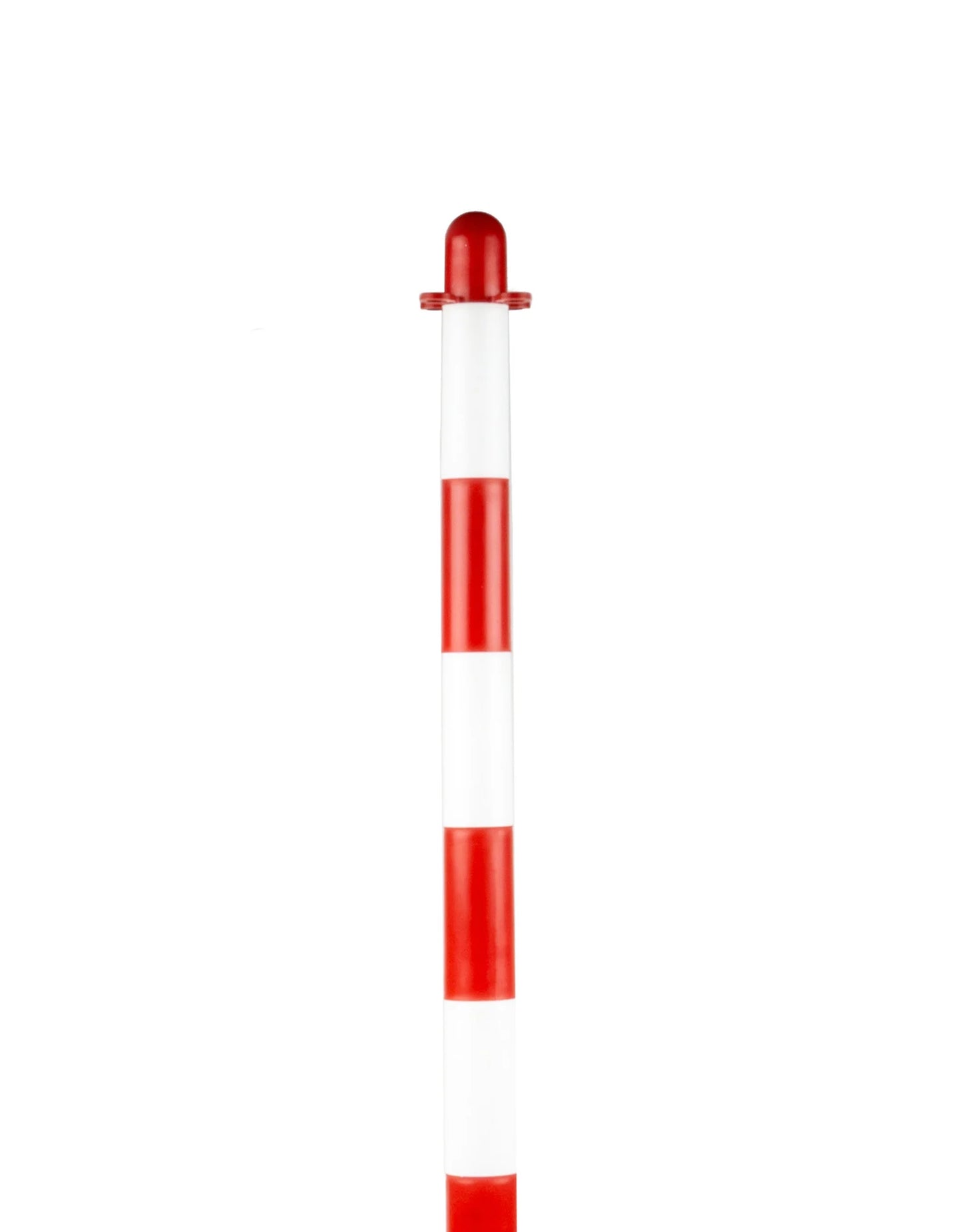 Poteau de balisage / guidage en plastique, avec base lestée, rouge - blanc