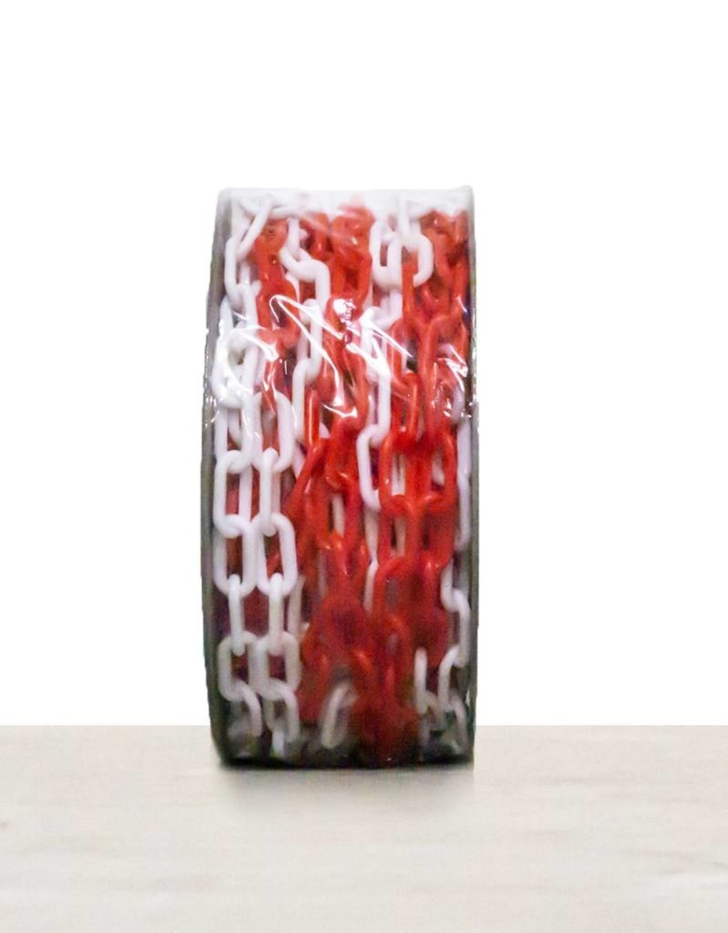 Poteau de balisage / guidage en métal, avec base 15 kg, rouge - blanc