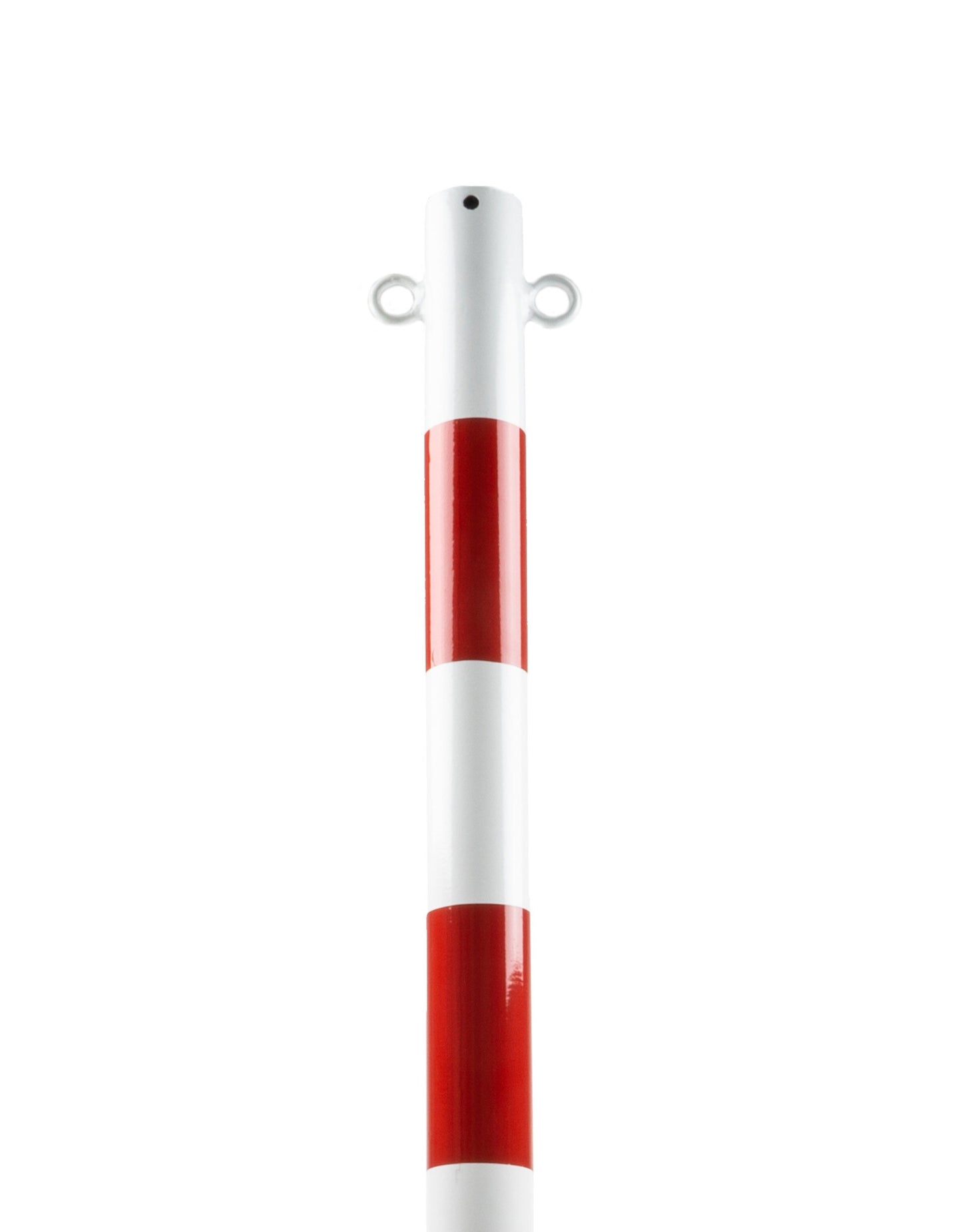 Poteau de balisage / guidage en métal, avec base 15 kg, rouge - blanc