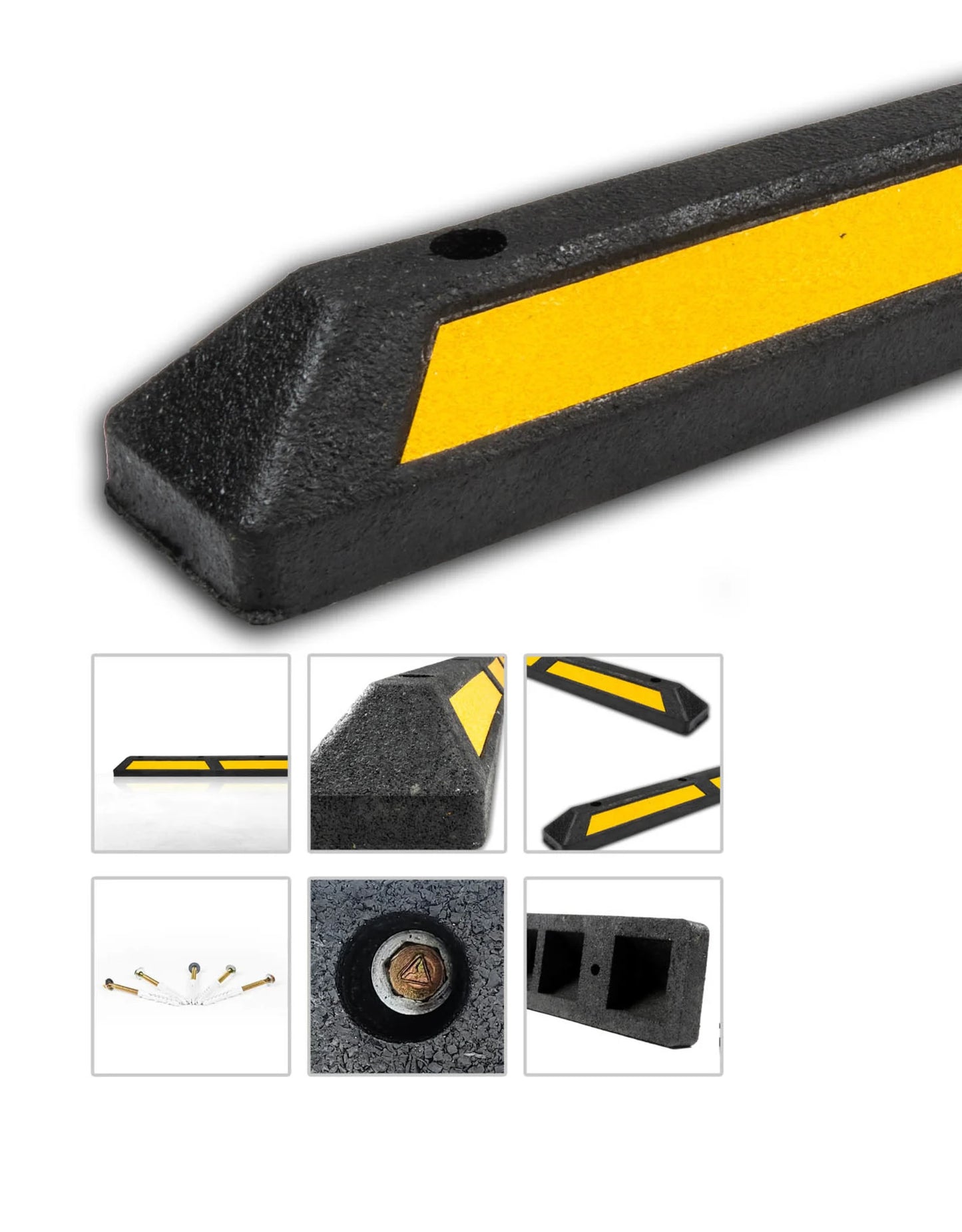 Butée de parking, noir / jaune, 180 cm
