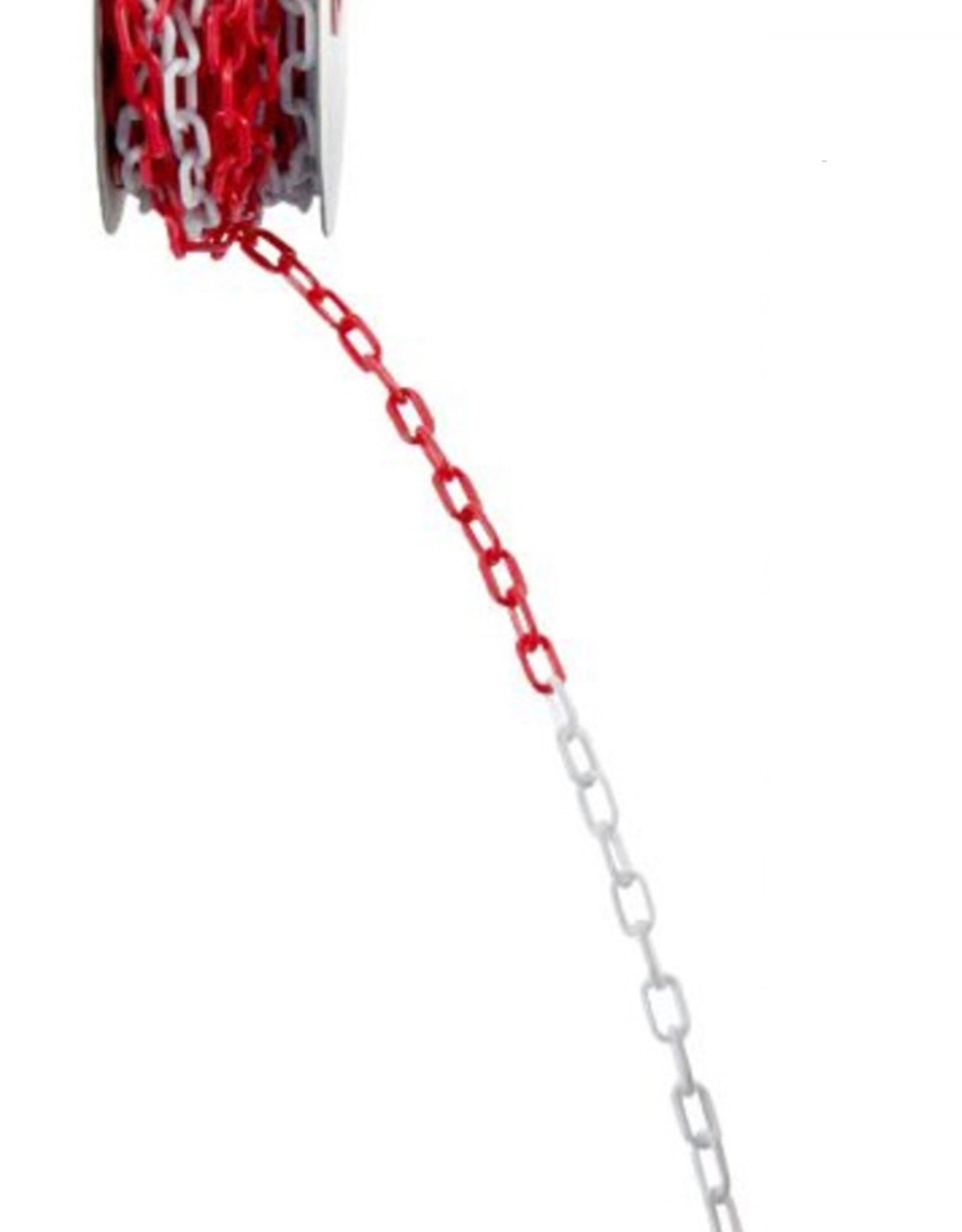 Chaine plastique rouge et blanche, sur mesure au mètre