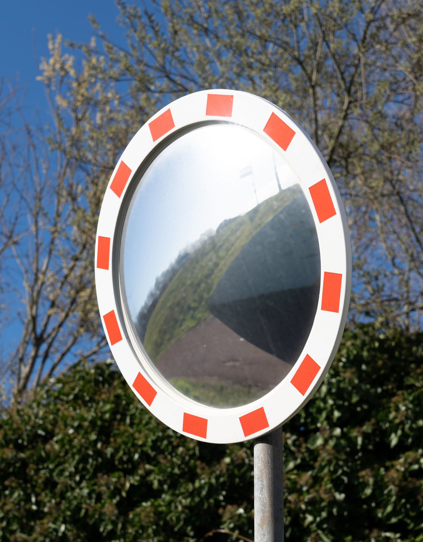 Miroir de traffic - rouge / blanc - diamètre 100 cm