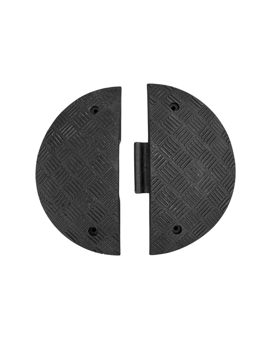 Ralentisseur vitesse modulaire embout 1/2 rond noir - H 70 mm