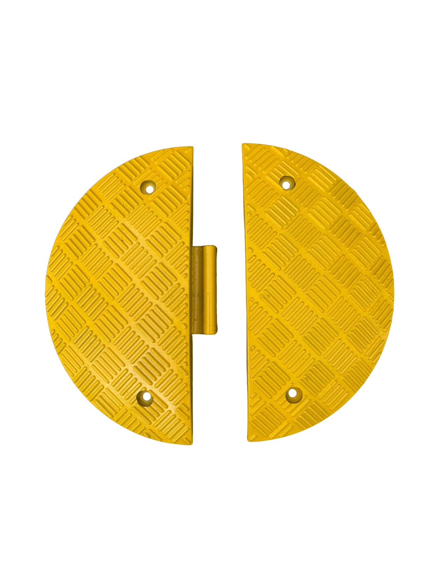 Ralentisseur vitesse modulaire embout 1/2 rond jaune - H 70 mm