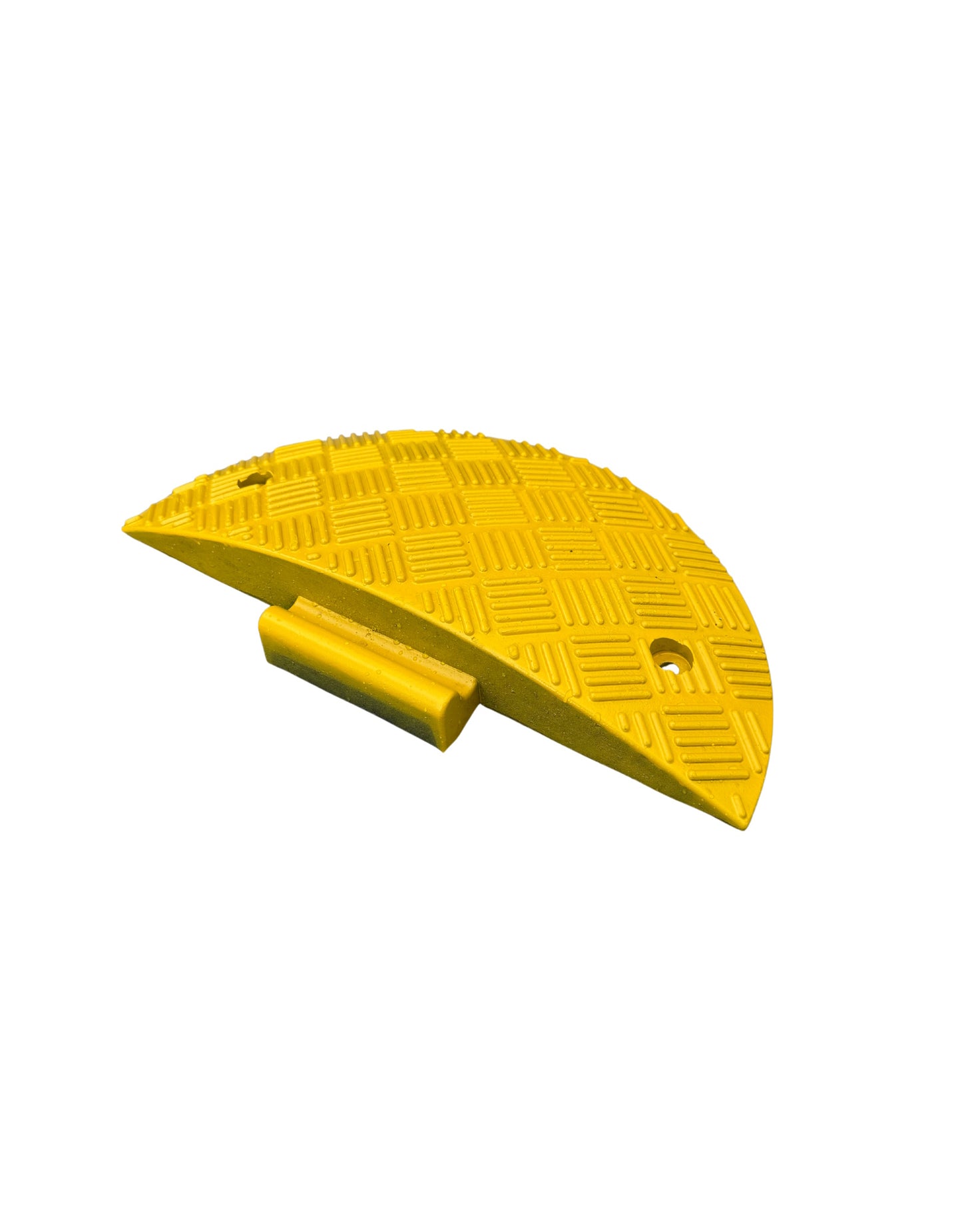 Ralentisseur vitesse modulaire embout 1/2 rond jaune - H 70 mm