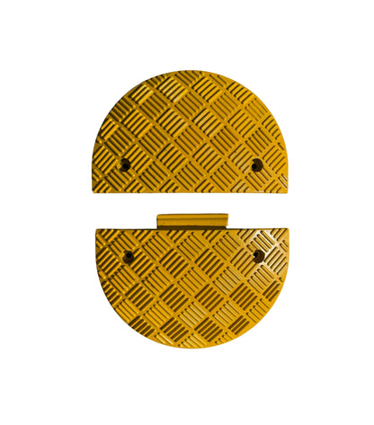 Ralentisseur vitesse modulaire embout 1/2 rond jaune - H 50 mm