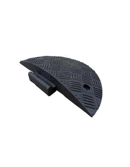 Ralentisseur vitesse modulaire embout 1/2 rond noir - H 70 mm