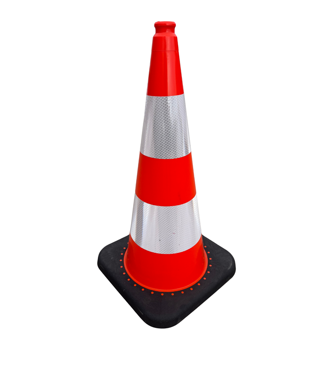 Cône K5A lesté signalisation classe 2 hauteur 75 cm, 4 kgs