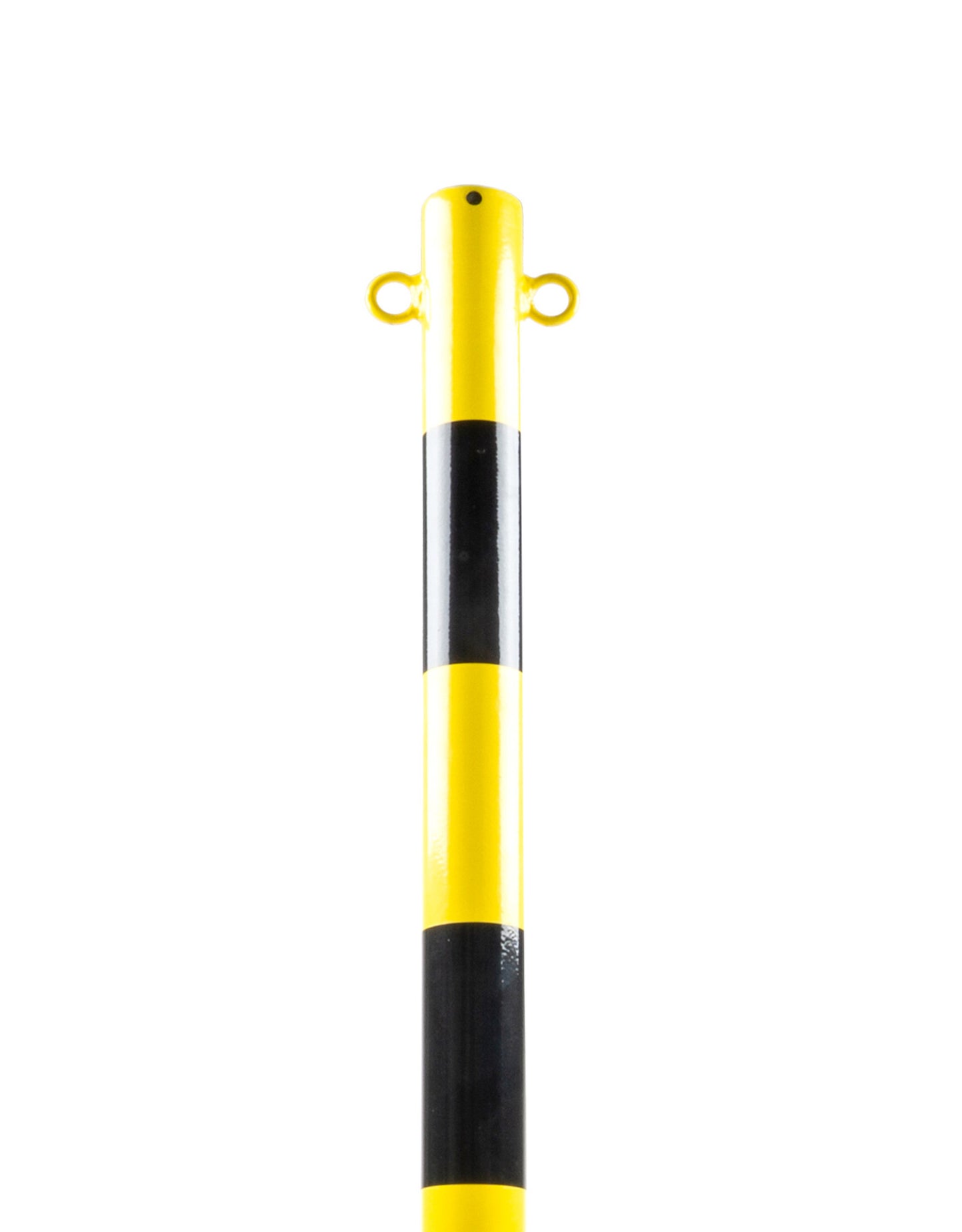 Poteau de signalisation métallique, avec base 15 kg, jaune / noir