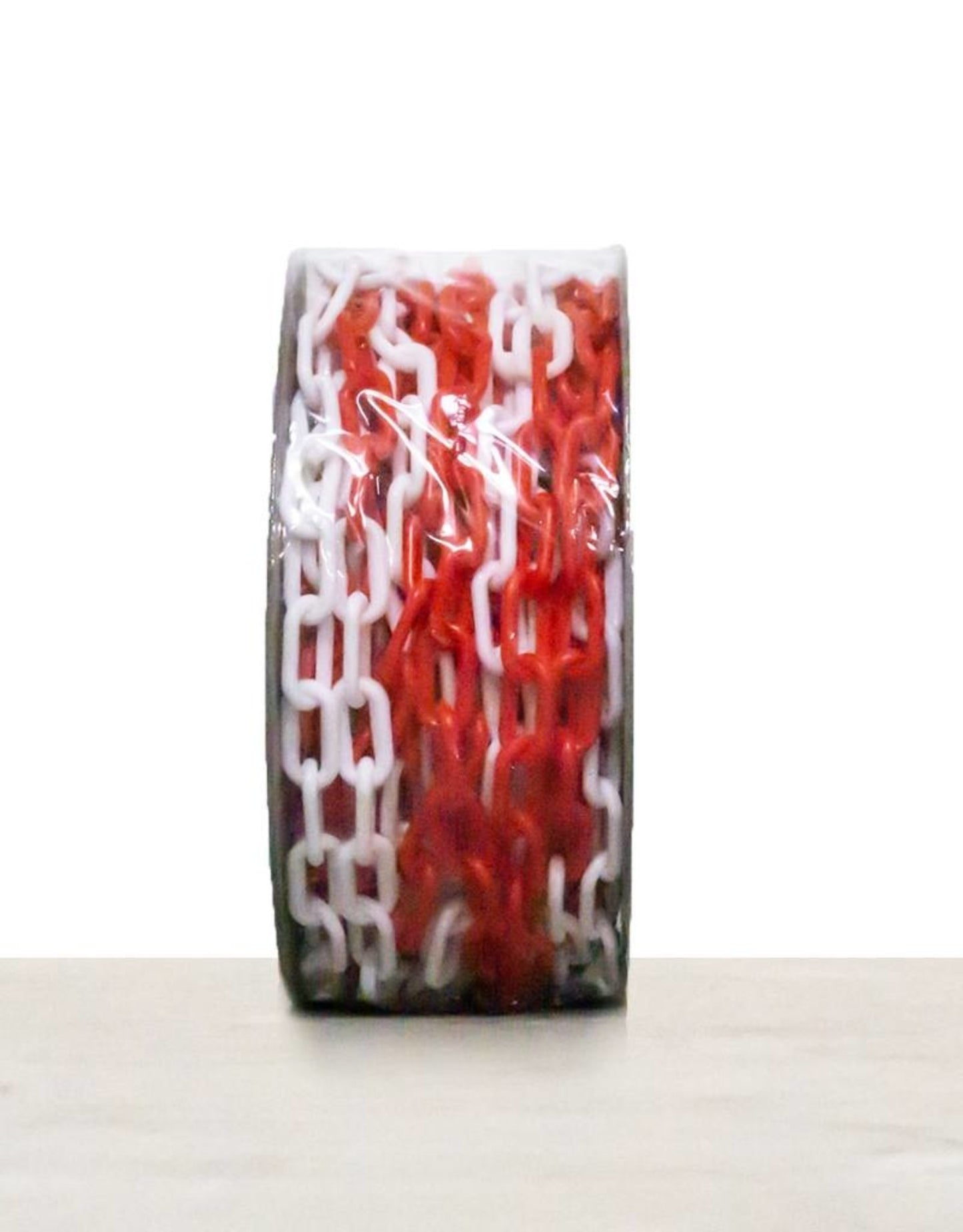 Poteau de signalisation métallique, avec base 15 kg, rouge / blanc