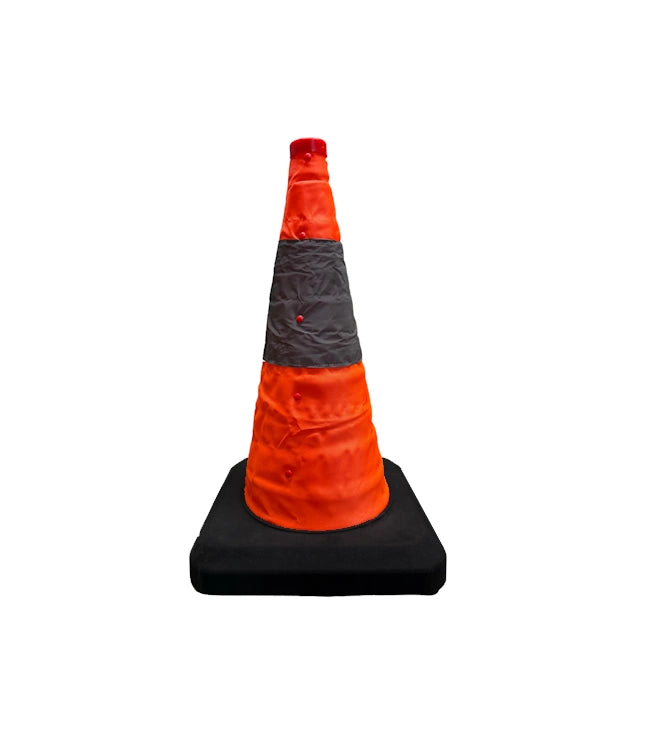 Cône de signalisation pliable 75 cms avec double éclairage, classe 2