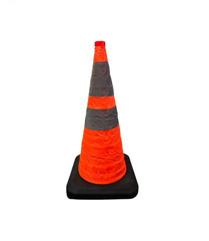 Cône de signalisation pliable 75 cms avec double éclairage, classe 2